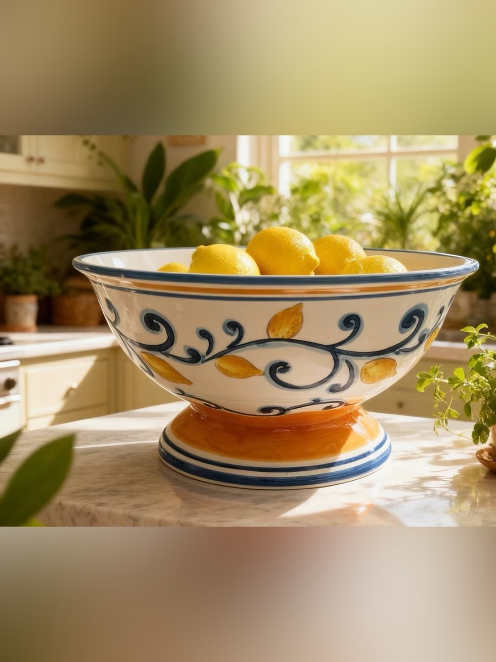 Target Muchoise Ceramic Decorative Bowl White/Blue/Yellow NWOT